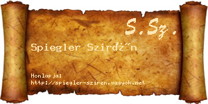 Spiegler Szirén névjegykártya